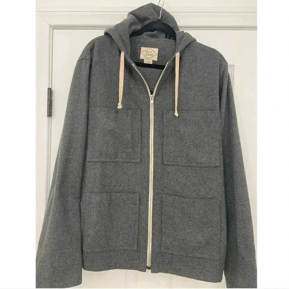 Gray Zip-Up Hoodie Jacket